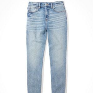 AE Stretch Curvy Mom Jean - Medium Vintage - size 4 regular curvy